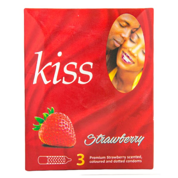 Kiss Strawberry Condoms 3’s